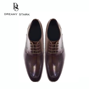 Chaussures habillées pour hommes en cuir véritable, à lacets, bout rond, décontractées, respirantes, surface brillante, pour l'automne, mariage, bureau - Product Image 6
