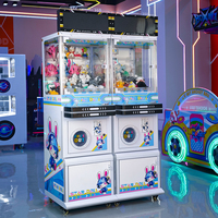 JISUN Machine à griffes mini en métal et plastique, à monnayeur, pour attraper les poupées, avec casier à prix d'arcade et tension universelle