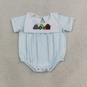 Ropa de otoño para bebés niñas, pelele burbuja con bordado de pavo y calabaza - Product Image 2