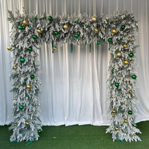 Decorazione di nozze arco floreale sposami sfondo rosso amore cuore e luna a forma di piedi arco rosa fiore per proposta - Product Image 6