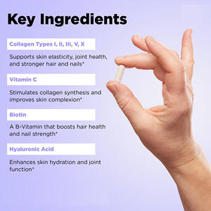 Complejo Multicolágeno para Adultos con Vitamina C y Biotina, 150 Cápsulas, para la Belleza de la Piel, Articulaciones y Digestión, No Apto para Mujeres Embarazadas 2 - Product Image 4