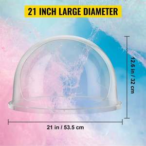 Machine à bonbons Bouclier à bulles Couverture de barbe à papa en plastique transparent de 21 pouces pour machine à bonbons commerciale - Product Image 5