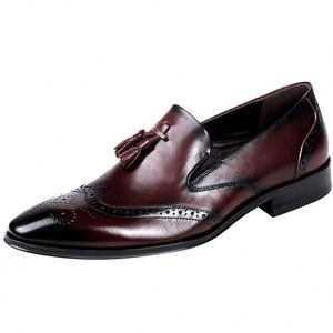 Men's Formal Party Waterproof Breathable High Quality Large-Sized Retro <b>Height</b> <b>Increasing</b> Slip-On Autumn Casual Leather <b>Shoes</b> - Product Image 4