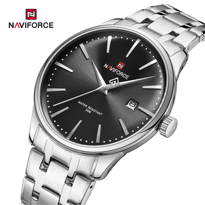 NAVIFORCE 9230 <span class=keywords><strong>SBS</strong></span> Argent Usine Logo Personnalisé Grand Cadran Montre Bracelet en Acier Inoxydable Pour Hommes Quartz Sport Étanche Mains Lumineuses - Product Image 1