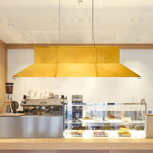 Luminaire suspendu LED rectangulaire doré pour restaurant, bar, salon de thé, style Wabi Sabi - Product Image 2