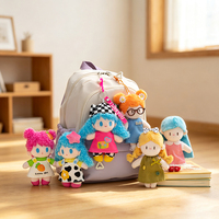 Ensemble de pendentifs en peluche mignons et colorés, personnages de filles en peluche douce, breloques de sac, porte-clés, cadeau, accessoires de sac à dos, vente en gros