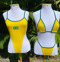 Set Bikini Mini Kaos T-Shirt Pakaian Pantai 2 Potong Set Wanita Musim Panas Custom Moq 50 Potong