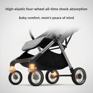 Kereta Dorong Bayi Aluminium Alloy Langsung dari Pabrik, Bisa Duduk Rebah, Lipat Satu Sentuhan, Ringan, Untuk Perjalanan Semua Musim, Bantu Bayi Berjalan - Product Image 6