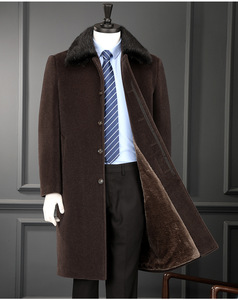 Nuovo <span class=keywords><strong>Cappotto</strong></span> da <span class=keywords><strong>Uomo</strong></span> Americano in <span class=keywords><strong>Lana</strong></span> con Colletto alla Coreana Giacca Elegante da <span class=keywords><strong>Uomo</strong></span> in Cashmere Nero - Product Image 6
