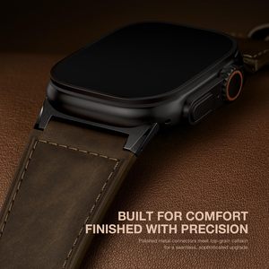 Correas de Cuero Suitisbest al por Mayor de Fábrica, Compatibles con <span class=keywords><strong>Apple</strong></span> <span class=keywords><strong>Watch</strong></span> <span class=keywords><strong>Ultra</strong></span> de 49 mm, <span class=keywords><strong>Correa</strong></span> de Repuesto de Cuero Genuino de Piel de Becerro - Product Image 4