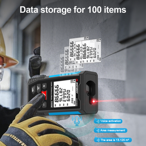 Sndway เครื่องวัดระยะทางเลเซอร์แบบ2 in 1, เครื่องวัดระยะทางเลเซอร์แบบ2อิน1พร้อมเทปวัดการสอบเทียบด้วยตนเองชุด100การจัดเก็บข้อมูลเครื่องค้นหาช่วงเลเซอร์ - Product Image 4