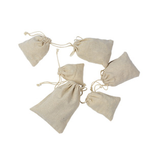 Bolsa de regalo con cordón de joyería de lino <span class=keywords><strong>y</strong></span> algodón reutilizable respetuosa con el medio ambiente con logotipo personalizado impreso - Product Image 2