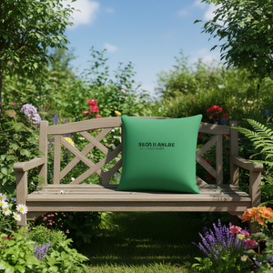 Coussin d'extérieur carré en tissu Oxford vert, résistant à l'eau, pour jardin, 100% polyester, utilisable toute l'année - Product Image 2