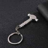 Porte-clés marteau miniature en alliage de zinc, outil de simulation, gravure laser personnalisée, cadeau promotionnel, vente en gros