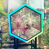Photomaton personnalisé avec miroir hexagonal en acier inoxydable, détachable, effet kaléidoscope infini