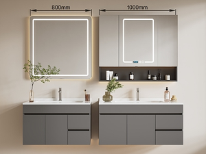 Melad Color <b>Retro</b> Style Exquisite Feeling Walnut Wood Single Bathroom Vanity with Smart Mirror - Product Image 3