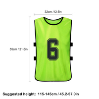 6/12 Maillots de football pour enfants à séchage rapide, dossards numérotés pour l'entraînement sportif des jeunes, gilets de sport 6/12