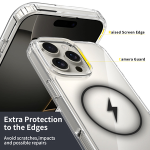 Funda para iPhone 16 Pro Max de TPU y PC Transparente Antirrayas Delgada Compatible con Carga Inalámbrica Magnética para iPhone 16e 16 Pro Max Plus - Product Image 3