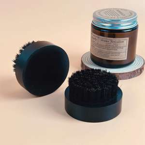 Brocha de afeitar de cerdas de jabalí 100% para hombre, brocha de madera Natural para el cuidado de la barba, paleta redonda y forma ovalada, tipo láser - Product Image 4