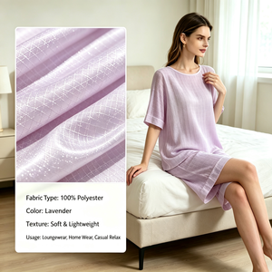 Tessuto Broccato 100% Poliestere Direttamente dalla Fabbrica, Peso Medio, Larghezza 150CM, Ecologico 75D per Pigiami e <span class=keywords><strong>Abbigliamento</strong></span> da Casa, Vendita all'Ingrosso - Product Image 2