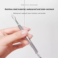 Rose Milare - Empujador de Cutículas de Acero Inoxidable de Doble Punta, Estilo Ruso, para Manicura y Remoción de Esmalte de Uñas