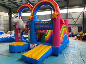 Château Gonflable Licorne Commercial Combo avec Toboggan, Rainbow Bouncy Jumper pour <span class=keywords><strong>Location</strong></span> Fêtes Enfants - Product Image 3