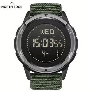 นาฬิกาข้อมือ NORTH EDGE ALPS รุ่นดิจิตอล คาร์บอนไฟเบอร์ สำหรับผู้ชาย กันกระแทก น้ำหนักเบา เหมาะสำหรับกิจกรรมกลางแจ้ง พร้อมเข็มทิศ กันน้ำลึก 50 เมตร - Product Image 1