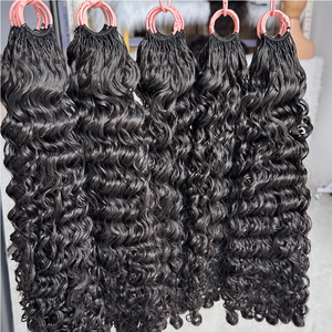 Cabello humano rizado birmano negro natural, textura suave y rizada para trenzas de ganchillo estilo bohemio. - Product Image 1