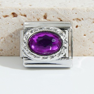 Pulsera Italiana de Moda con Dijes de Gemas Populares, Pulsera de Acero Inoxidable con Dijes Italianos - Product Image 2