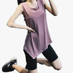 Nouveau débardeur de yoga pour femmes, fin, long, sans manches, à séchage rapide, ample, t-shirt pour le sport, vêtements de sport, course à pied, fitness - Product Image 3