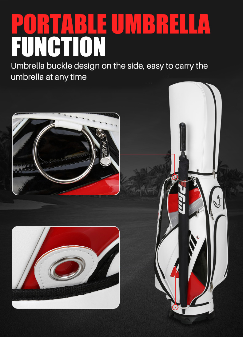 PGM QB015 PU Leather Golf Tour Staff Bag Custom Waterproof Golf Bag For Men