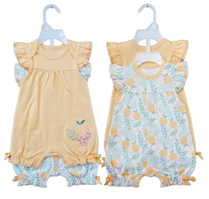 2024 nuovi prodotti set di vestiti per neonati in morbido cotone pagliaccetto per ragazza manica corta <span class=keywords><strong>2</strong></span> PK - Product Image 1