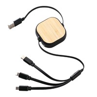 Kabel Data 3-in-1 Retractable Motif Gabus Pengisian Cepat dengan LOGO Kustom, MOQ Rendah, untuk Konektor iPhone Tipe-C/Micro USB