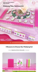 Juego de Mahjong Americano de Cristal Moderno Color Rosa, con Bolsa de Almacenamiento, para 4 Jugadores, de Alta Calidad, para Texas Hold'em, Póker, Ajedrez/Juegos de Cartas - Product Image 6
