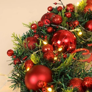Guirlande <span class=keywords><strong>de</strong></span> <span class=keywords><strong>Noël</strong></span> artificielle <span class=keywords><strong>de</strong></span> luxe LINGKAI 2027 30CM/40CM à piles avec pommes <span class=keywords><strong>de</strong></span> pin et boules <span class=keywords><strong>de</strong></span> <span class=keywords><strong>Noël</strong></span> pour la décoration <span class=keywords><strong>de</strong></span> portes, centres commerciaux et fenêtres - Product Image 5