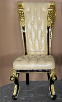 Meubles d'intérieur anciens européens, table à manger en bois de luxe, 10-12 chaises, ensemble de salle à manger sculpté à la main en or