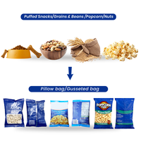 Machine d'emballage verticale VFFS acier inoxydable 316/304 avec peseuse multitête pour noix et grains 100g à 1kg