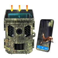 Caméra de chasse infrarouge solaire SENSVISION personnalisable à longue autonomie pour la faune, avec panneau solaire, WiFi intelligent, 4K CMOS, IP66
