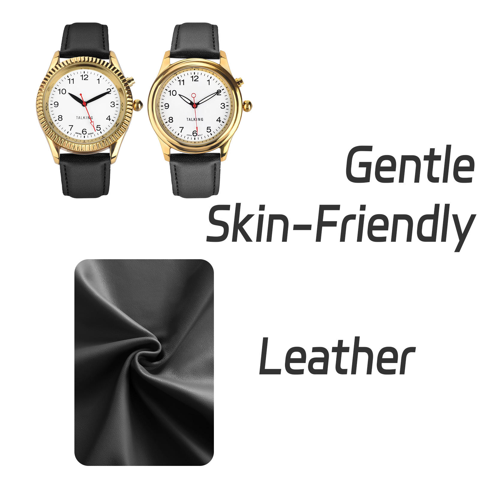 Reloj parlante de lujo de cuarzo inglés para hombres y mujeres que habla la  hora, la fecha o la hora de la alarma para ancianos, discapacitados