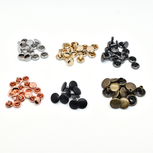 Custom 3-15mm Engraved logo Brass Round <strong>Double</strong> Cap Rivet <strong>Stud</strong> <strong>Button</strong> for Leather Belt Decorative - Product Image 6