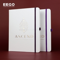Carnet personnalisé A4 en cuir PU avec logo doré, bloc-notes 8x11, cahier blanc personnalisé avec élastique et stylo, style imprimé