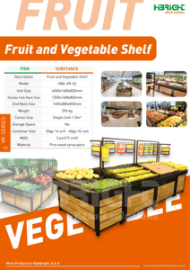 Highbright Durable Wooden Vegetable Display Rack with <b>Plastic</b> <b>Crates</b> for Supermarket & Grocery Stores - Product Image 3