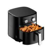 Friteuse à air moderne 7L/5L grande capacité, commande manuelle avec panier unique amovible et système de cuisson sans huile, Chine