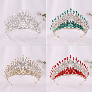 Grande couronne en cristal miss world, spectacle de mariage, diadèmes en cristal, moulage de couronne, couvre-chef pour reines et mariée - Product Image 2