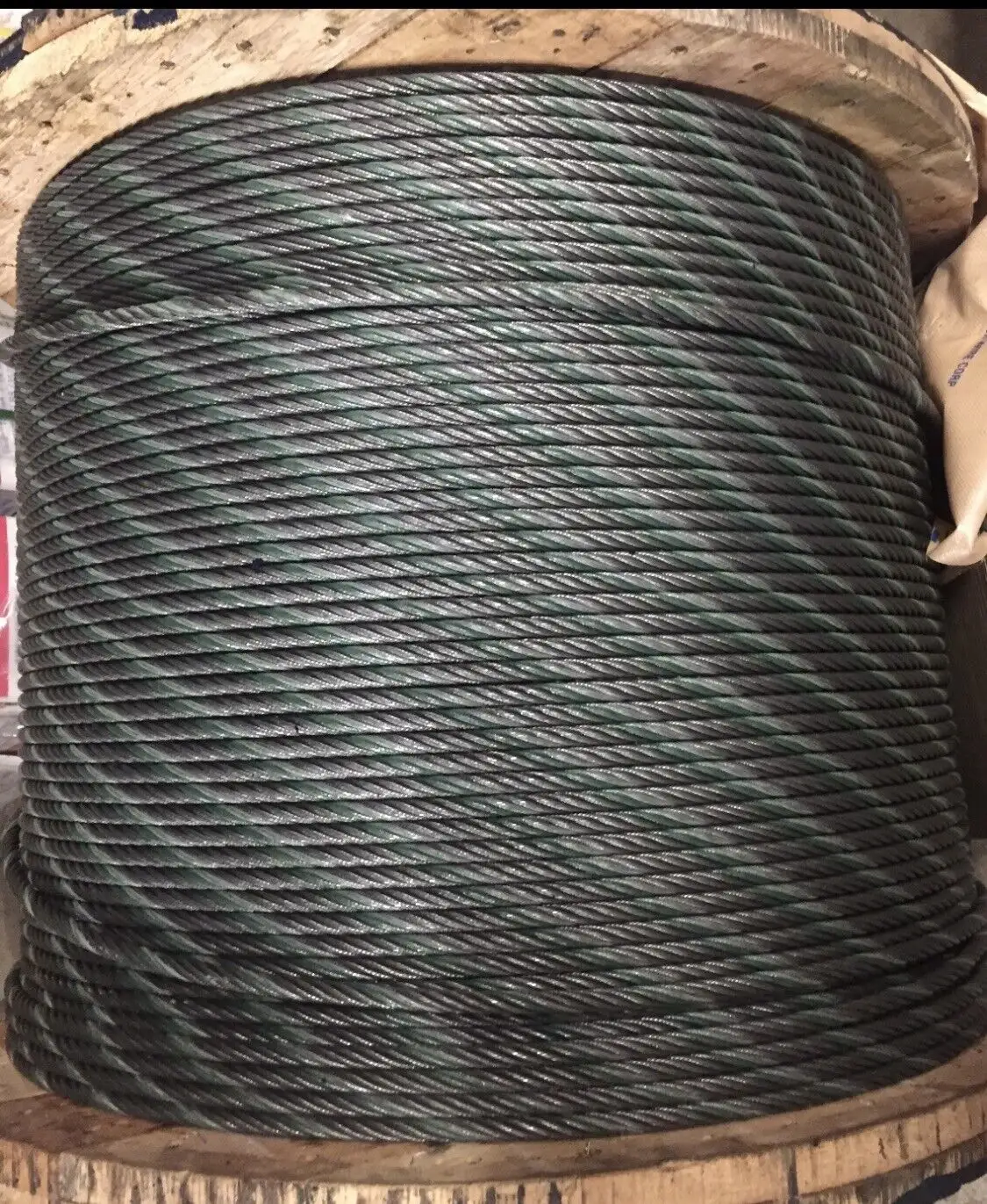 Carrete de cuerda de alambre a granel, polea de aparejo central de acero 6-19, 14 "x 250"