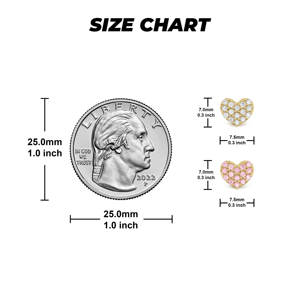 Duyizhao 14k Gold glassed Heart CZ Mini Dainty orecchini a bottone per donna e <span class=keywords><strong>bambina</strong></span> gioielli - Product Image 5