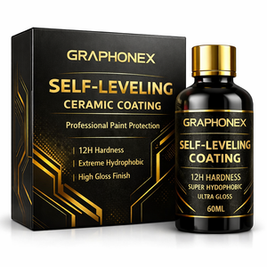 GRAPHONEX 12H น้ำยาเคลือบเซรามิกปรับระดับเองได้ 60 มล. สำหรับปกป้องสีรถยนต์แบบมืออาชีพ สำหรับรถยนต์ใหม่และเก่า คุณสมบัติกันน้ำขั้นสูง - Product Image 1