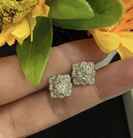 Anting-anting wanita perak murni 925 yang dapat disesuaikan dengan bentuk bunga tiga dimensi untuk hadiah sehari-hari dan pernikahan.