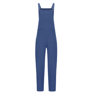 Combinaisons vintage sans manches oversize pour femmes-Combinaison en coton et <span class=keywords><strong>lin</strong></span> avec poches - Product Image 3