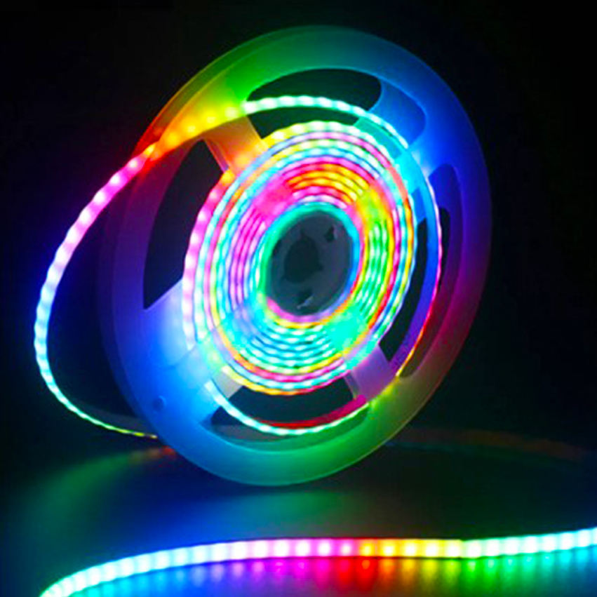 Rainbow-coloured running light strip